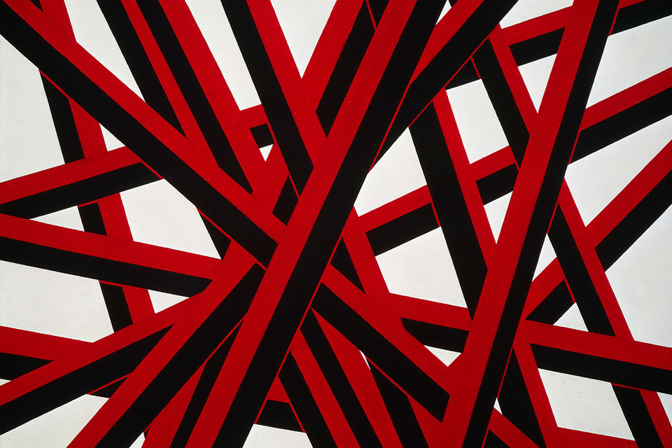 Florentina Pakosta: Knotenpunkt I, 1989. Öl auf Leinwand. Albertina, Wien. Sammlung Essl © Bildrecht, Wien, 2018 (Ausschnitt)